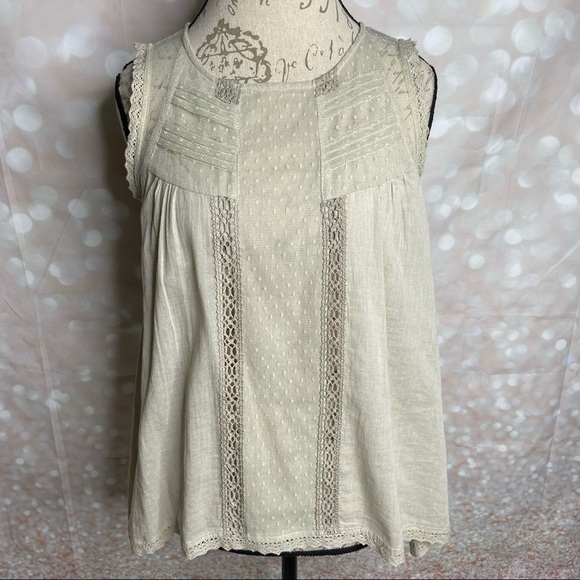 Vintage America Sleeveless Top with Lace Detail Size XS - Picture 1 of 9
